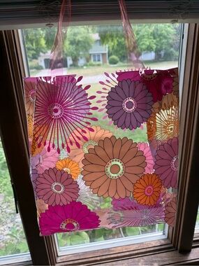 Clinique Beauty In Bloom Clear Floral Tote Bag-PVC pink orange retro style